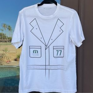Travis Mathew Catch Up "M" "77" White Graphic Tee S